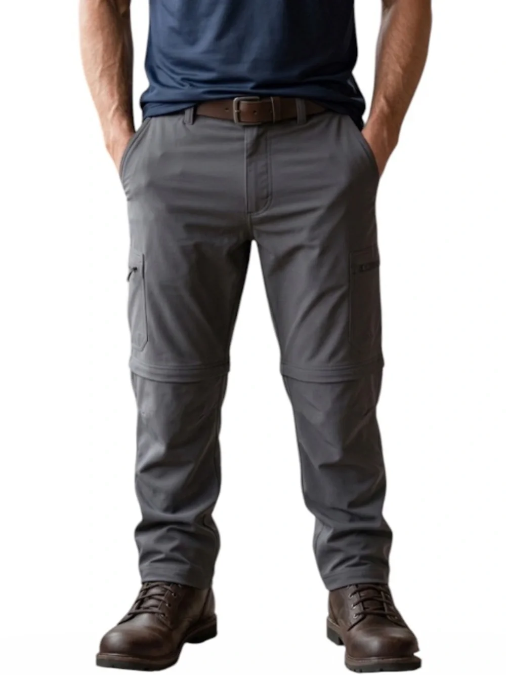 L.L. Bean Cresta 35 Gray Convertible Hiking Pants Men’s (Zip Off)- 506423 F
